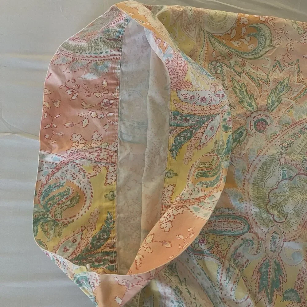 Ralph Lauren Vintage Jamaica Paisley Coral Peach Standard Pillowcases Set of 2 ￼